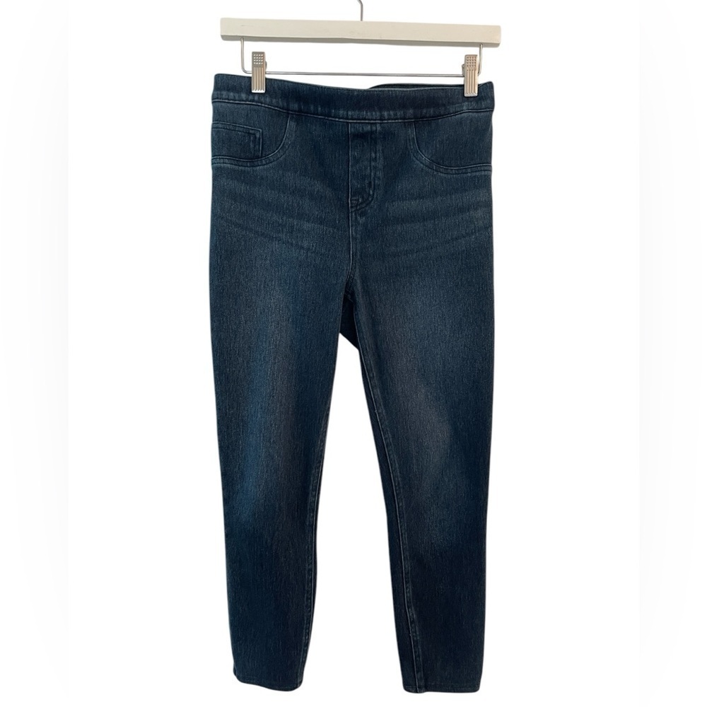 SPANX Jeanish Ankle Denim Leggings Jeggings Pockets Blue size medium - Picture 2 of 5
